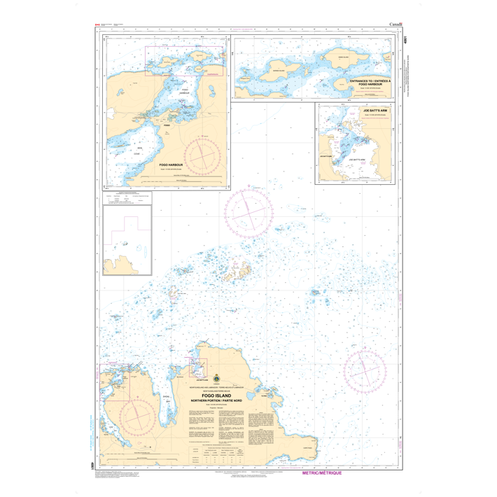 Paradise Clay CAN4861 CHS Chart Fogo Island Northern Portion / Partie Nord