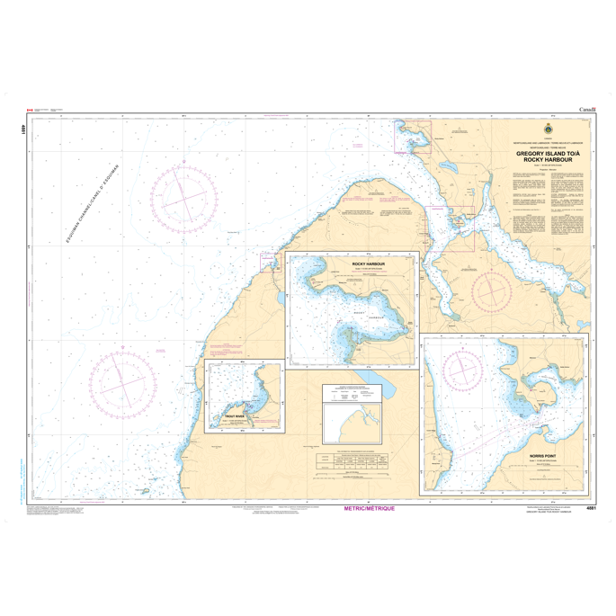 Paradise Clay CAN4881 CHS Chart Gregory Island to Rocky Harbour