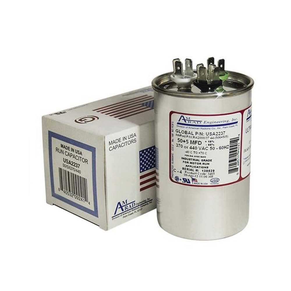 Goodman-Amana CAP050500440RTP Capacitor, Dual Run, 5/50 MFD, 440 V, 50/60 Hz, Round, 70 Ã‚°C