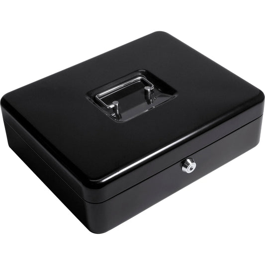 Barska CB11790 Cash Box with Three Compartments and Coin Tray with Key Lock