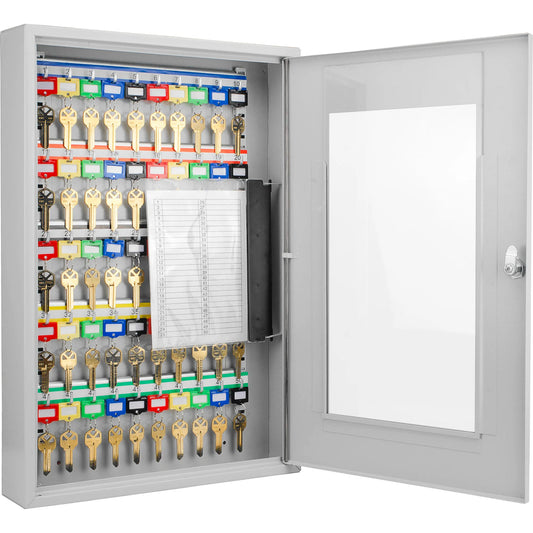 Barska CB12950 50 Capacity Adjustable Key Cabinet with Glass Door