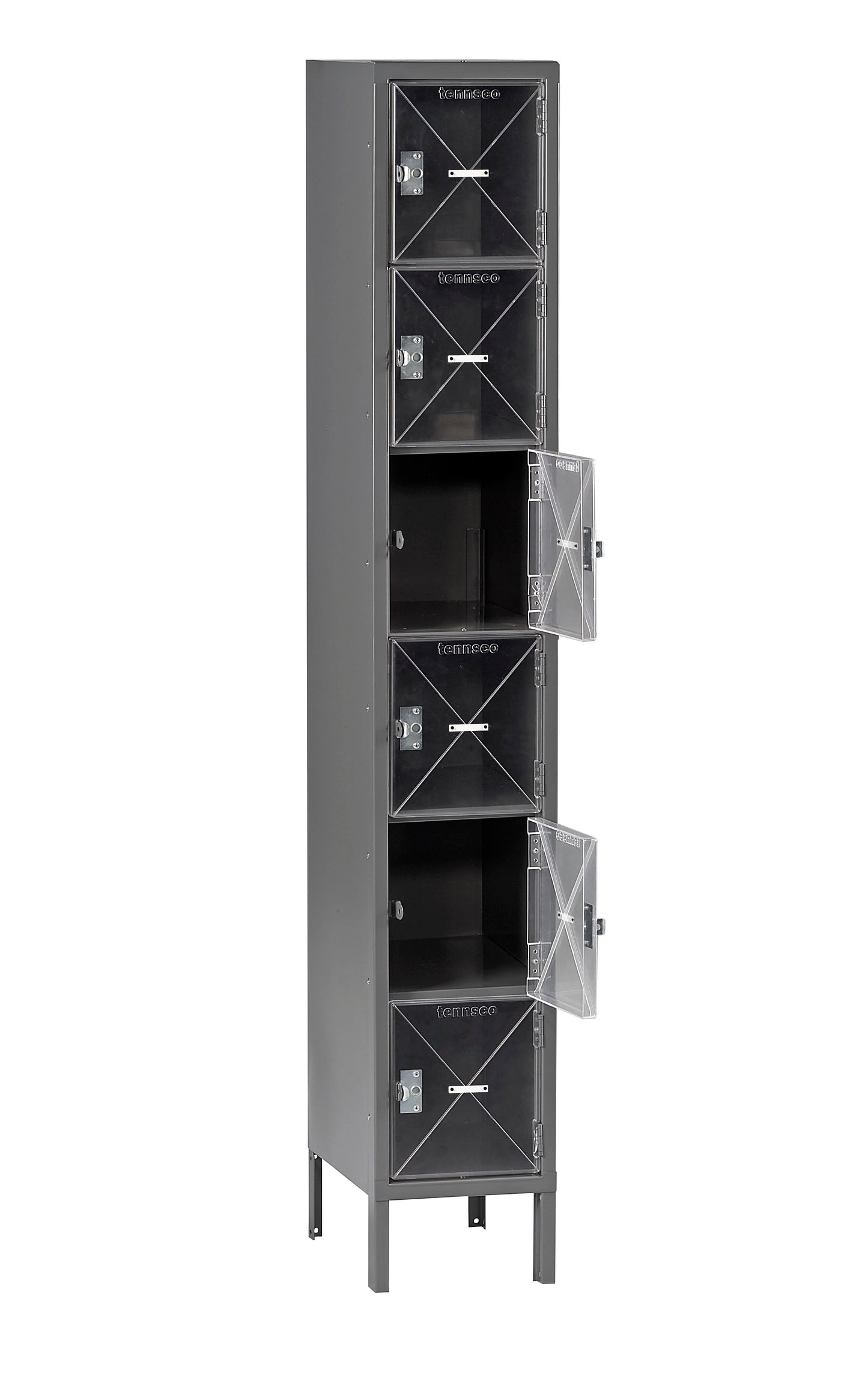 Tennsco CBL6-121512-1 6 High C-Thru Box Locker - One Wide With Legs (Assembled)