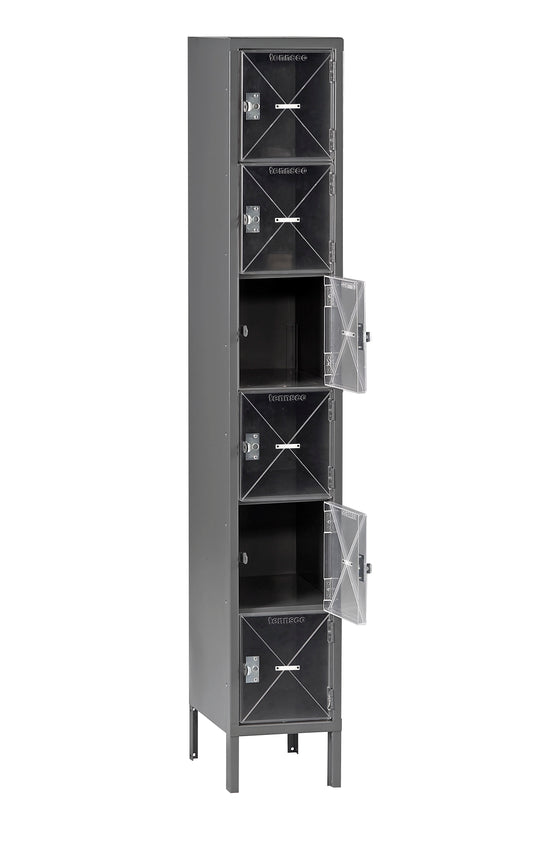 Tennsco CBL6-121512-1 6 High C-Thru Box Locker - One Wide With Legs (Assembled)