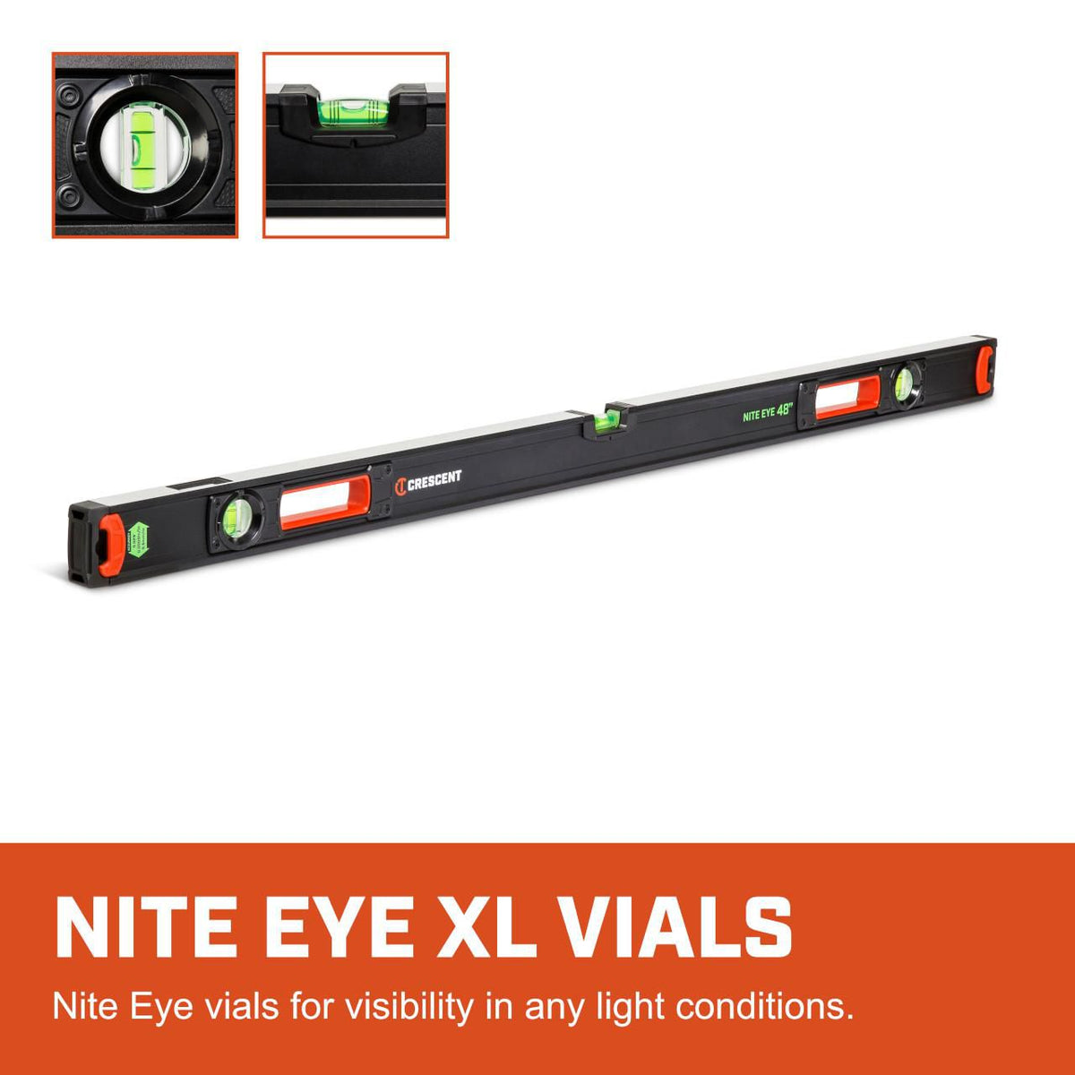 Lufkin CBOXL48 48" NITE EYE™ Aluminum Box Beam Level