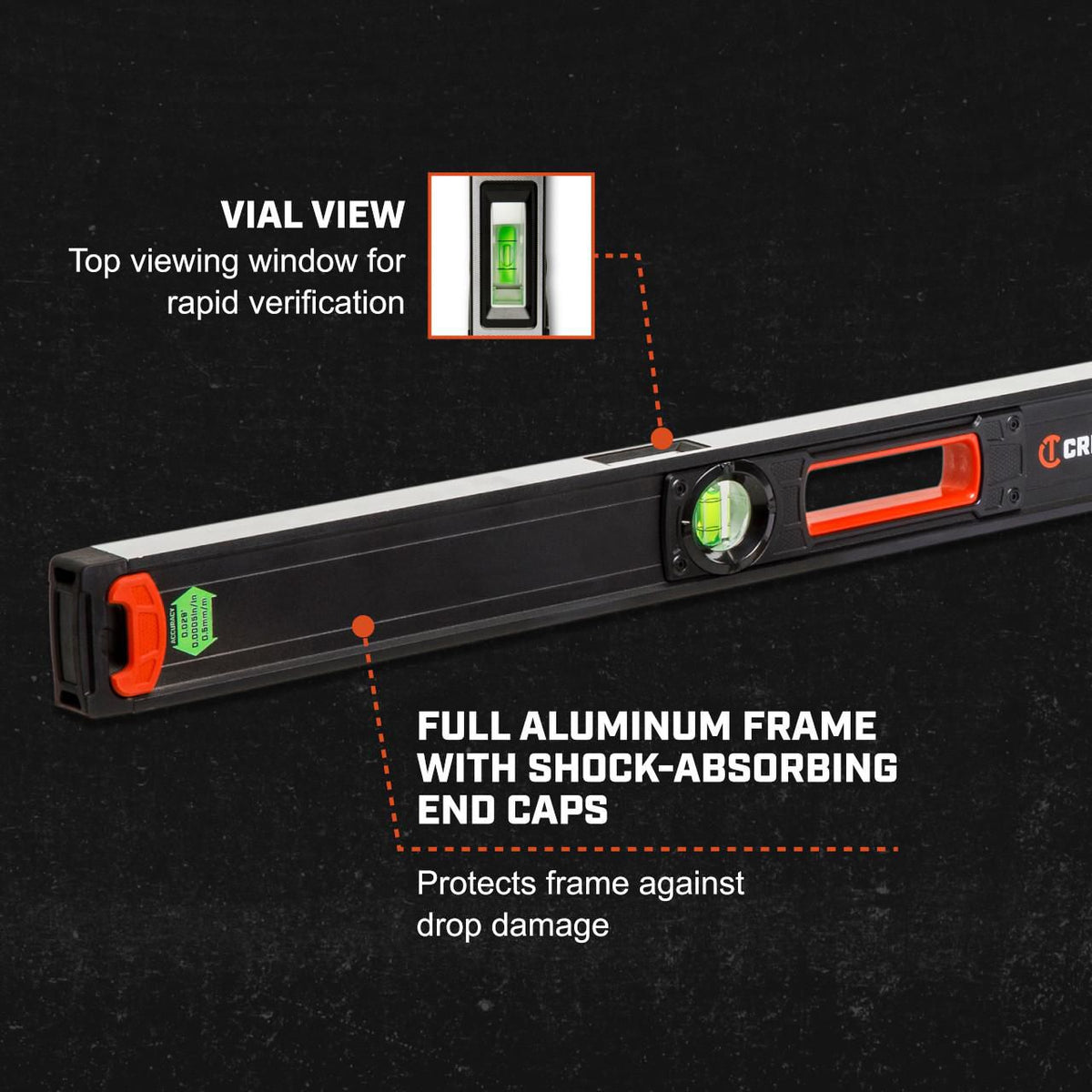 Lufkin CBOXL72 72" NITE EYE™ Aluminum Box Beam Level