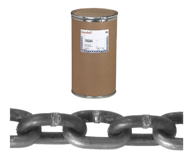 Campbell T0120802 1/2" Grade 30 Proof Coil Chain, Self Colored, 200' per Drum