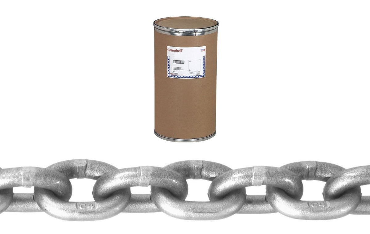 Campbell T0180632 3/8" Grade 43 High Test Chain, Hot Galvanized, 400' per Drum
