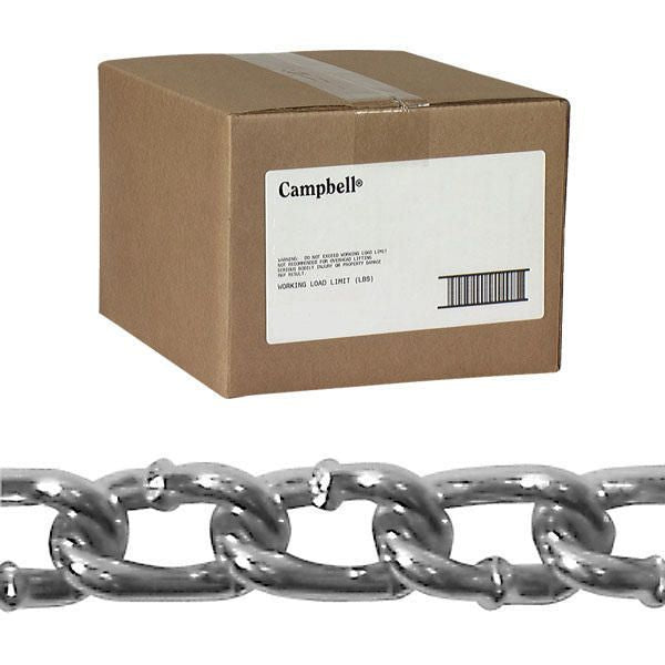 Campbell T0320224 #2 Twist Link Machine Chain, Zinc Plated, 100' per Carton