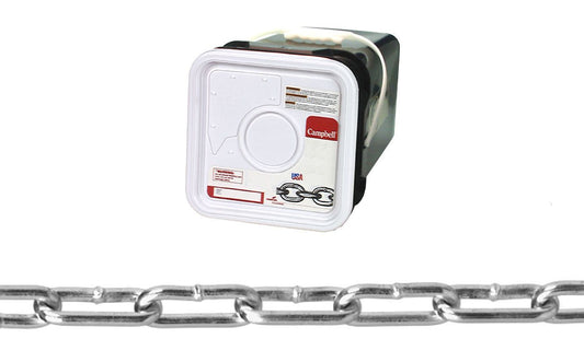 Campbell T0330126 #1 Straight Link Coil Chain, Zinc Plated, 350' per Square Pail
