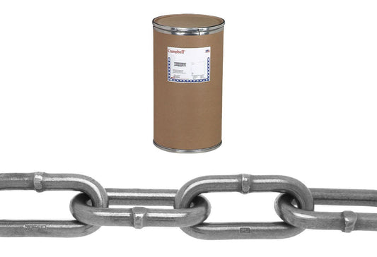Campbell T0407512 1/2" Marine Alloy Trawl Chain, Long Link, Bright, 300' per Drum
