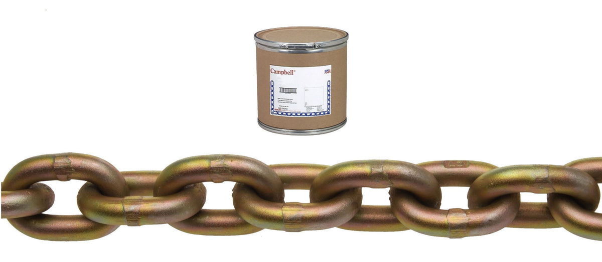 Campbell T0510610 3/8" Grade 70 Transport Chain, Yellow Chromate, 200' per Drum