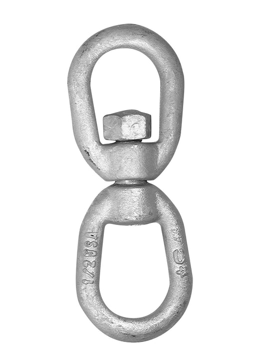 Campbell 3631235 3/4" Eye & Eye Swivel, Drop Forged Carbon Steel, Galvanized