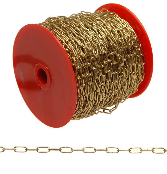 Campbell T0710717 #7 Hobby/Craft Clock Chain, Brass Plated, 82' per Reel