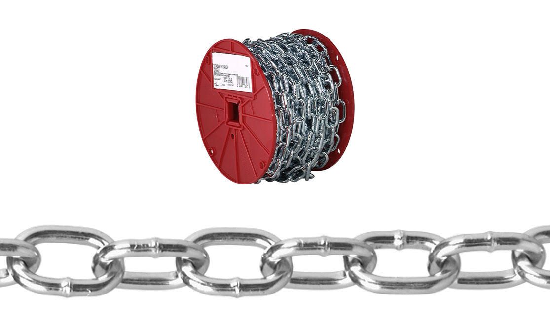 Campbell T0722957 2/0 Passing Link Chain, Zinc Plated, 50' per Reel