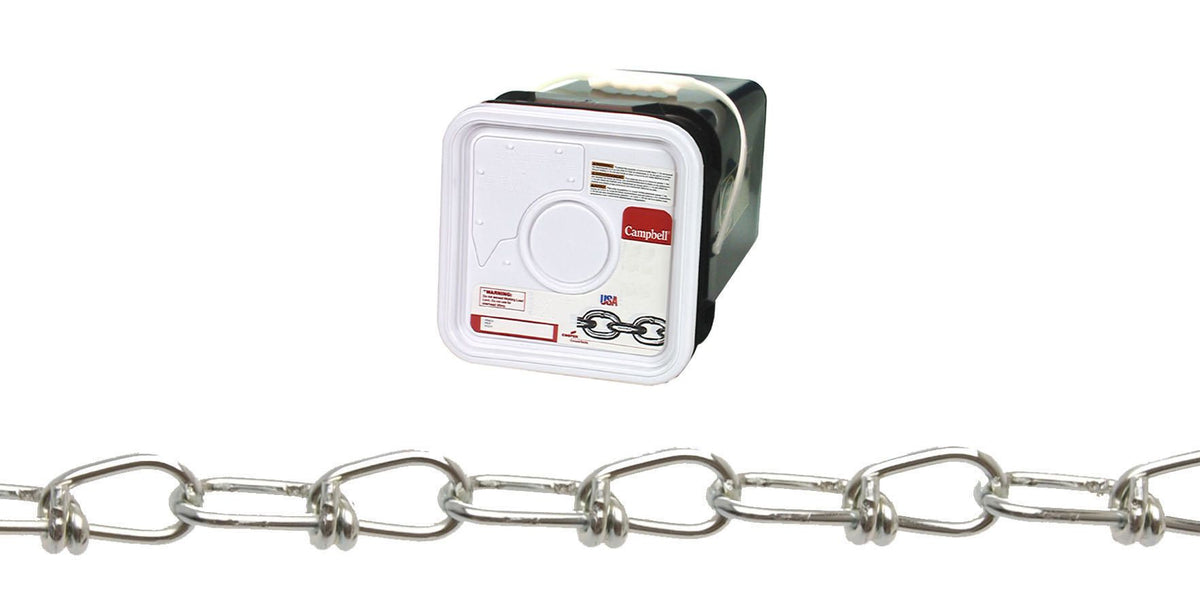 Campbell T0752426N 2/0 Double Loop (Inco) Chain, Zinc Plated, 275' per Square Pail