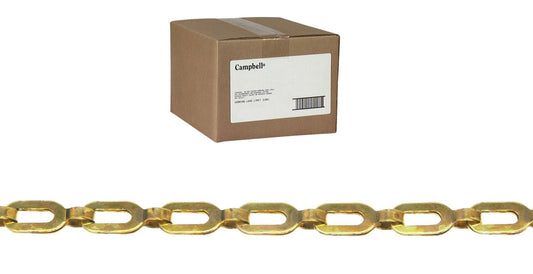 Campbell T0872014N 2/0 Brass Plumbers Chain, Bright, 100' per Carton