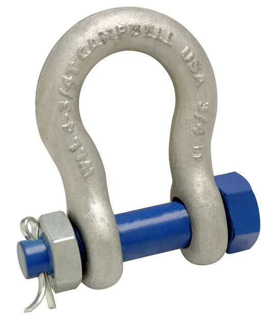 Campbell T5391235 3/4" Anchor Shackle, Bolt Type, Forged Carbon Steel, Galvanized