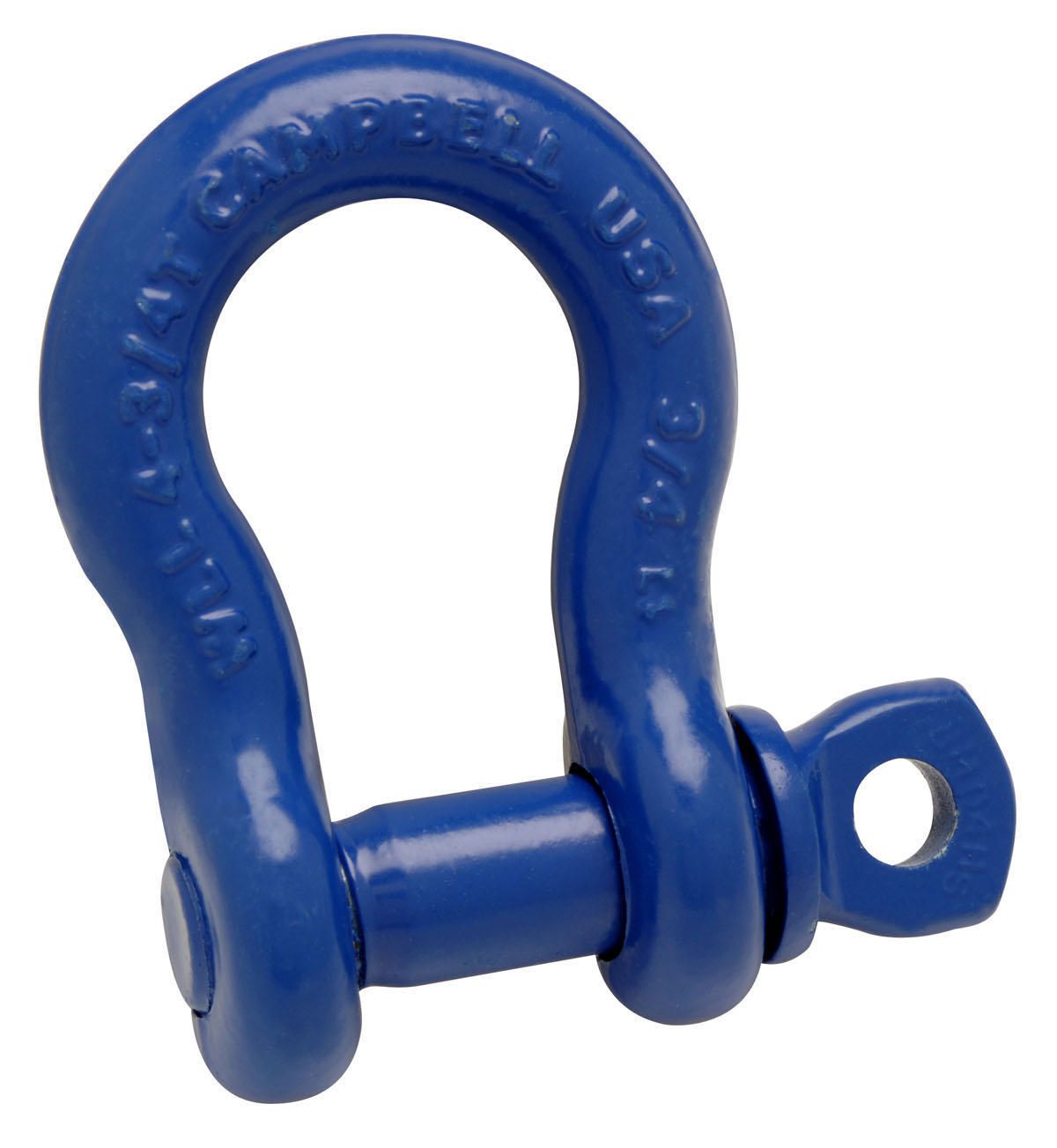 Campbell 5410405 1/4" Anchor Shackle, Screw Pin, Forged Carbon Steel, Painted Blue