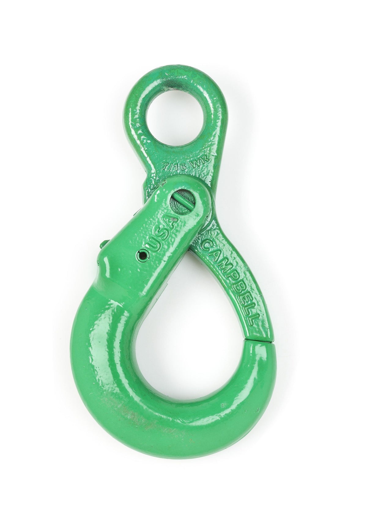 Campbell 5648495 9/32" Cam-Alloy® Eye Self Locking Hook, Grade 100, Painted Green