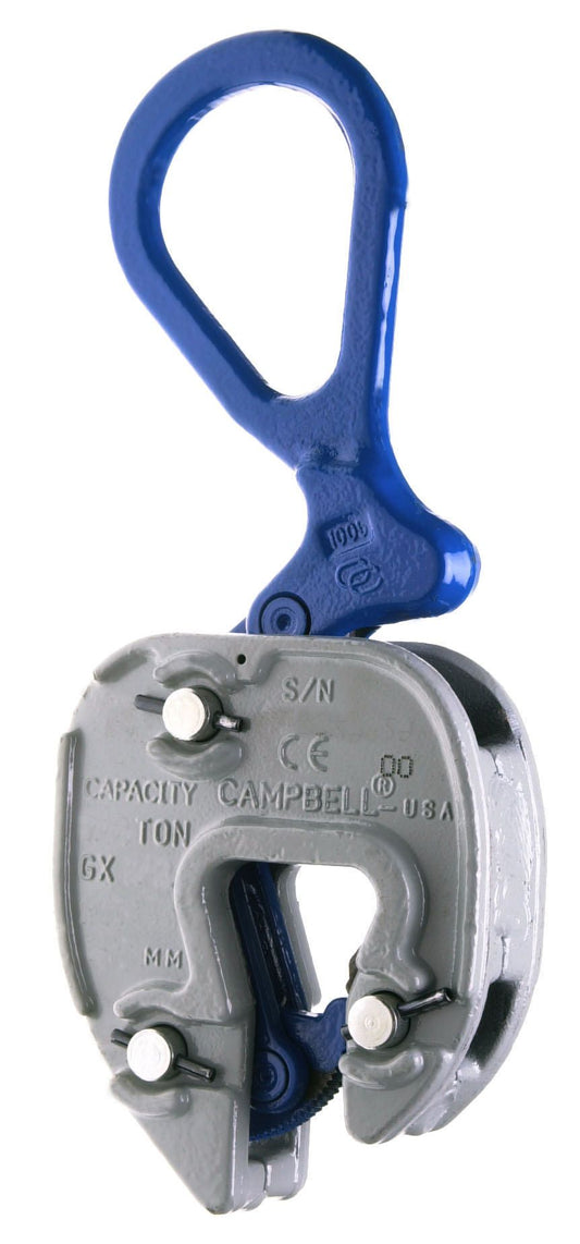Campbell 6423923 GX Plate Clamp, 3/4"- 1-3/8" Grip, 1 ton WLL