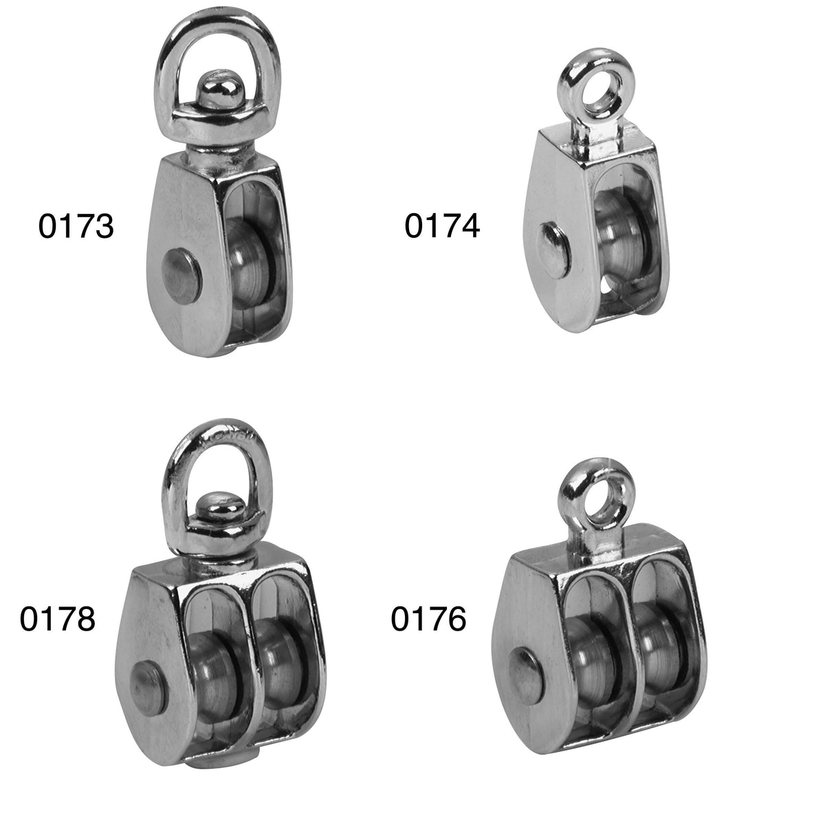 Campbell T7655212N 1" Pulley, Double Sheave, Rigid Eye, #0176