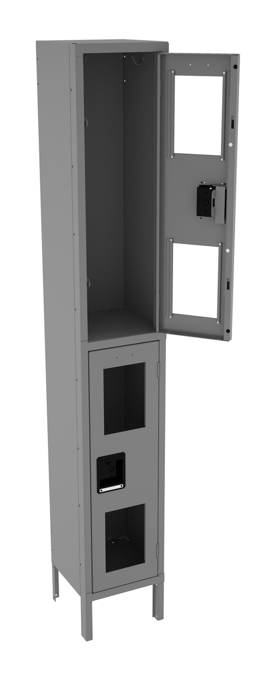 Tennsco CDL-121236-1 Double Tier C-Thru Locker - One Wide With Legs (Assembled)
