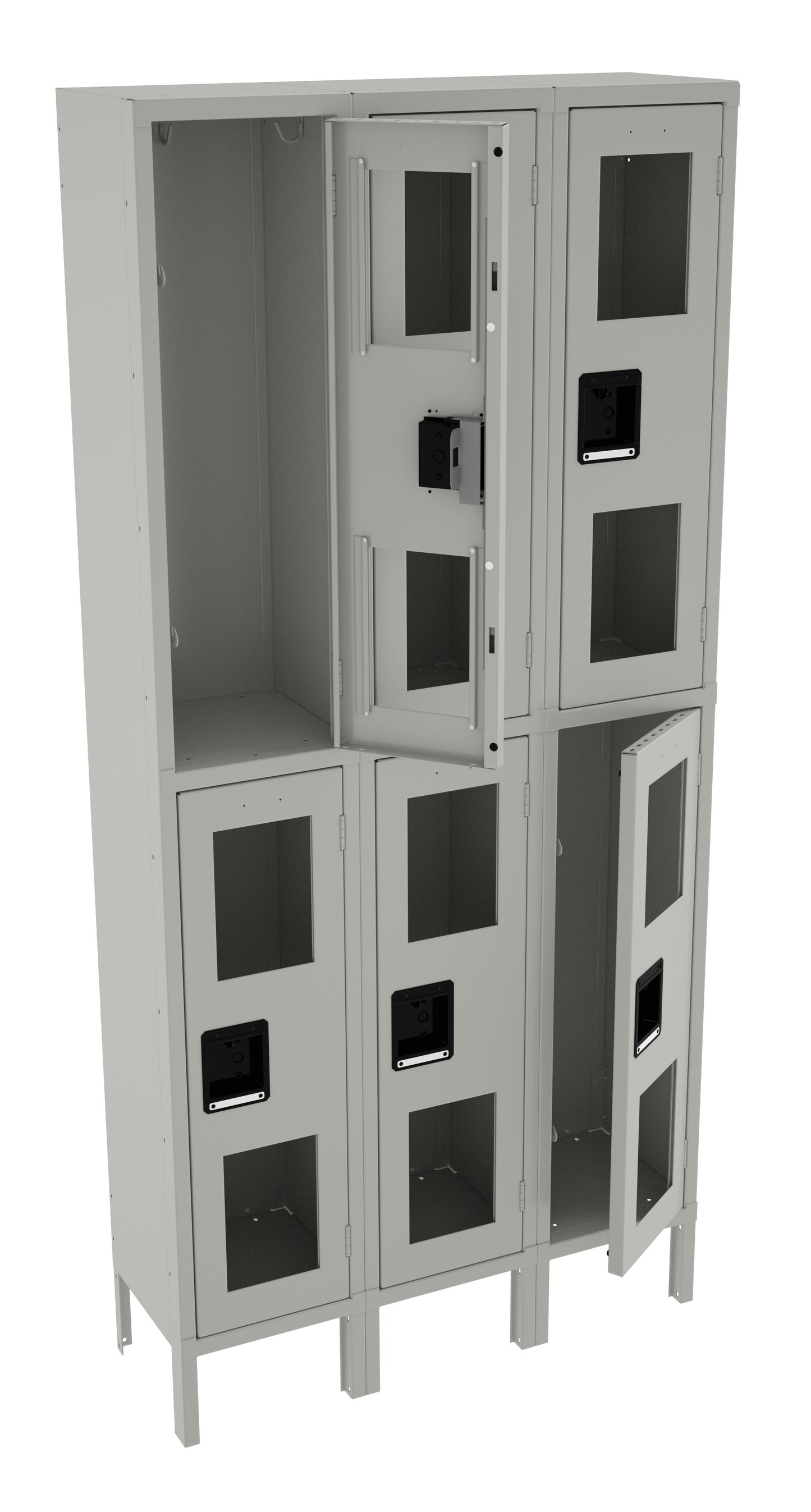 Tennsco CDL-121236-3 Double Tier C-Thru Locker - Three Wide With Legs (Assembled)