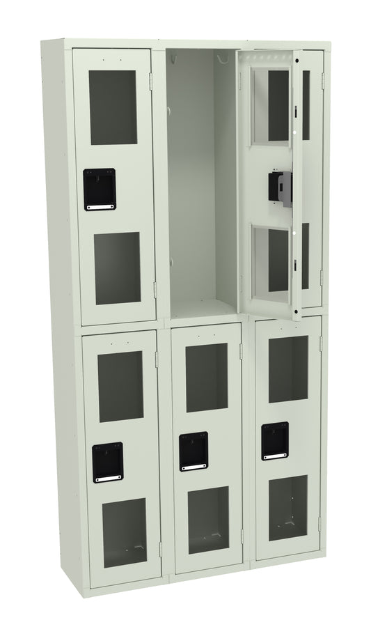 Tennsco CDL-121236-C Double Tier C-Thru Locker - Three Wide, No Legs (Assembled)