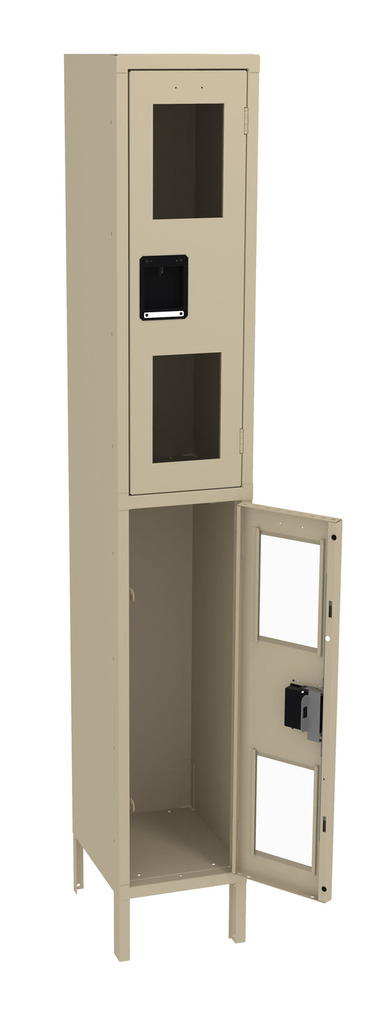 Tennsco CDL-121536-1 Double Tier C-Thru Locker - One Wide With Legs (Assembled)