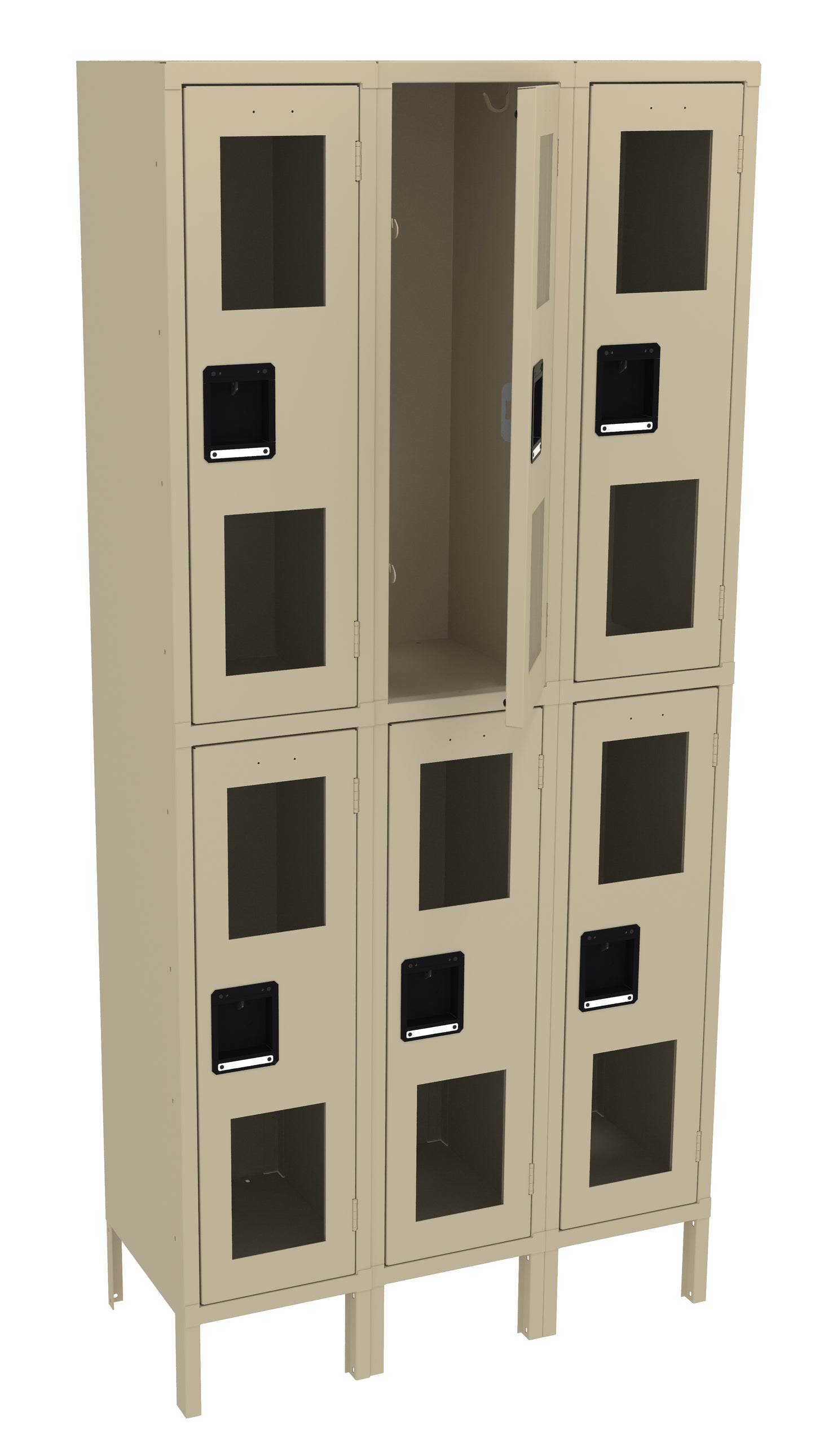 Tennsco CDL-121536-3 Double Tier C-Thru Locker - Three Wide With Legs (Assembled)