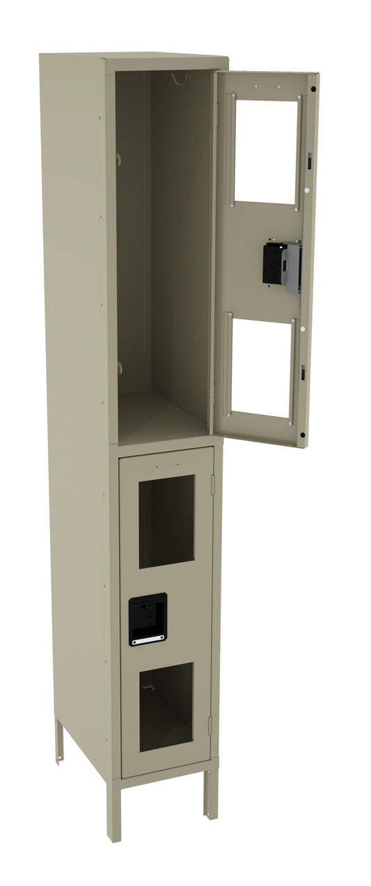 Tennsco CDL-121836-1 Double Tier C-Thru Locker - One Wide With Legs (Assembled)