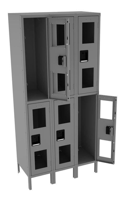 Tennsco CDL-121836-3 Double Tier C-Thru Locker - Three Wide With Legs (Assembled)
