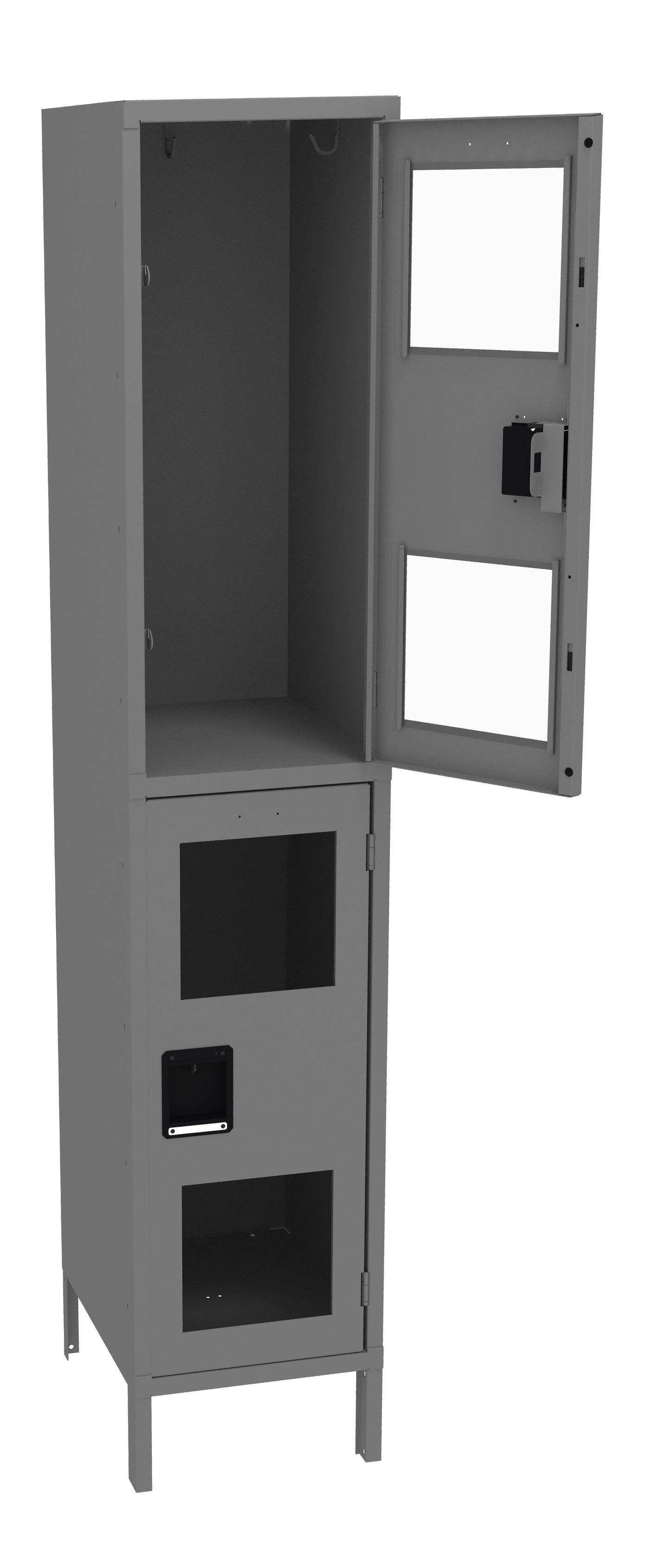 Tennsco CDL-151836-1 Double Tier C-Thru Locker - One Wide With Legs (Assembled)