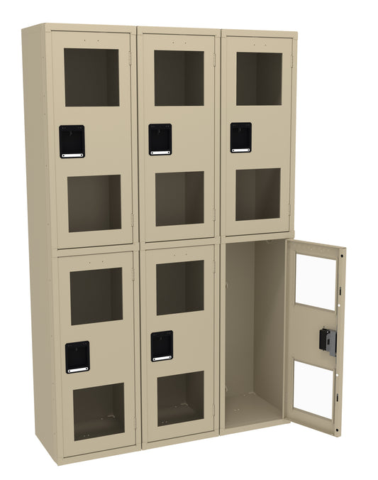 Tennsco CDL-151836-C Double Tier C-Thru Locker - Three Wide, No Legs (Assembled)