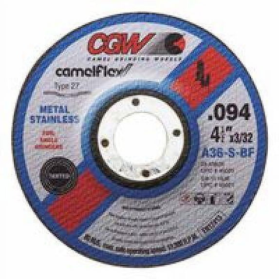 CGW ABRASIVES 45021 4-1/2X3/32X5/8-11 A36-S-Bf T27 Cutoff Wheel