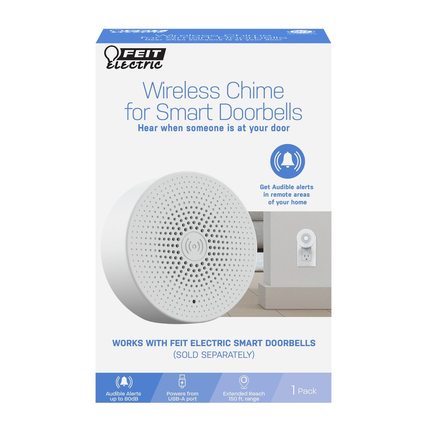 Feit Electric CHIME/DOOR/SMART/3 Wireless Chime for Smart Doorbells (3-Pack)