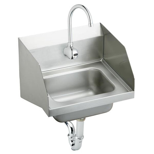 Elkay CHS1716LRSSACC Stainless Steel 16-3/4" x 15-1/2" x 13" Single Bowl Wall Hung Handwash Sink Kit