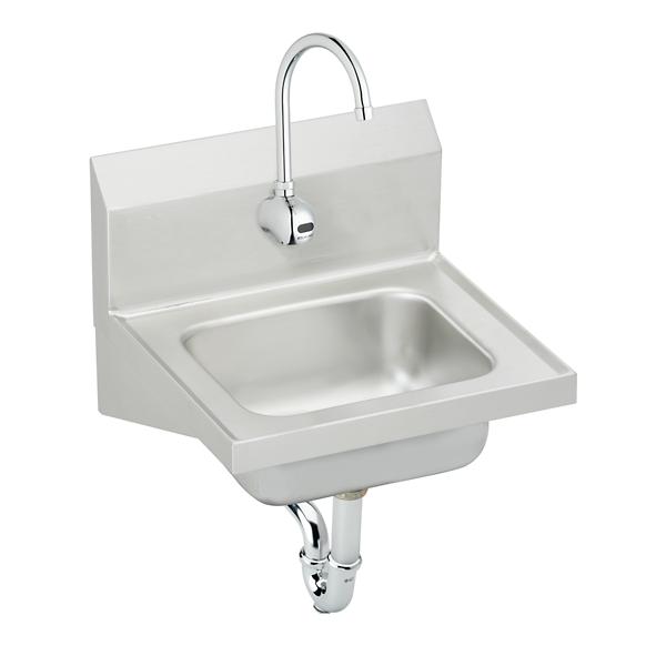 Elkay CHS1716SACC Stainless Steel 16-3/4" x 15-1/2" x 13" Single Bowl Wall Hung Handwash Sink Kit