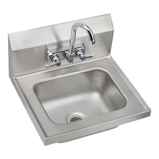 Elkay CHSB1716C Stainless Steel 16-3/4" x 15-1/2" x 13" Single Bowl Wall Hung Handwash Sink Kit