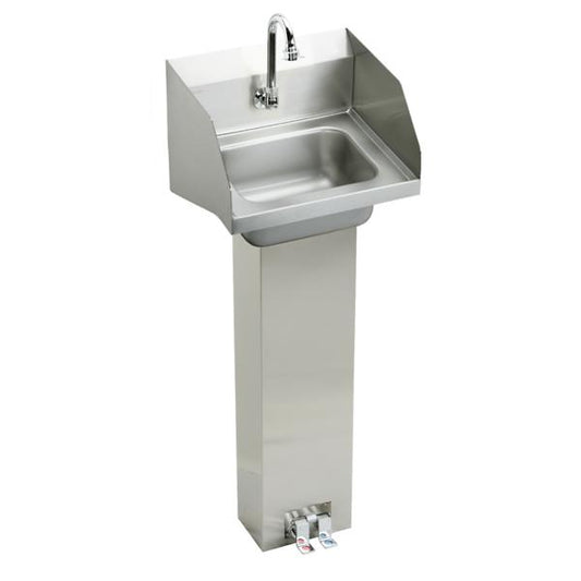 Elkay CHSP1716LRSC Stainless Steel 16-3/4" x 15-1/2" x 13" Single Bowl Wall Hung Handwash Sink Kit