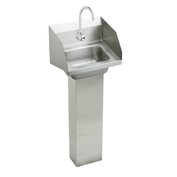 Elkay CHSP1716LRSSACMC Stainless Steel 16-3/4" x 15-1/2" x 13" Single Bowl Wall Hung Handwash Sink Kit