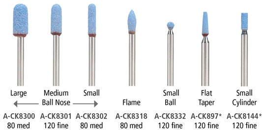 Foredom A-CK8332 Ceramcut Blue, Mounted, Ball, Small, 1/8