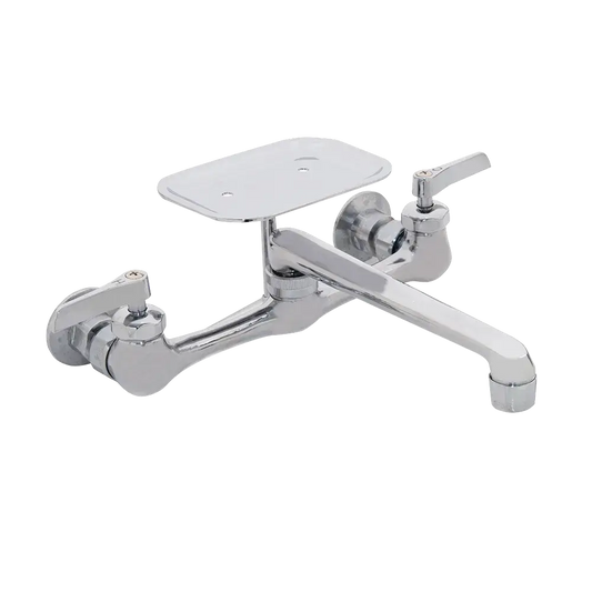 Matco-Norca CL-308CS Classic Two Handle Wallmount Kitchen Faucet with Soap Dish, Chrome