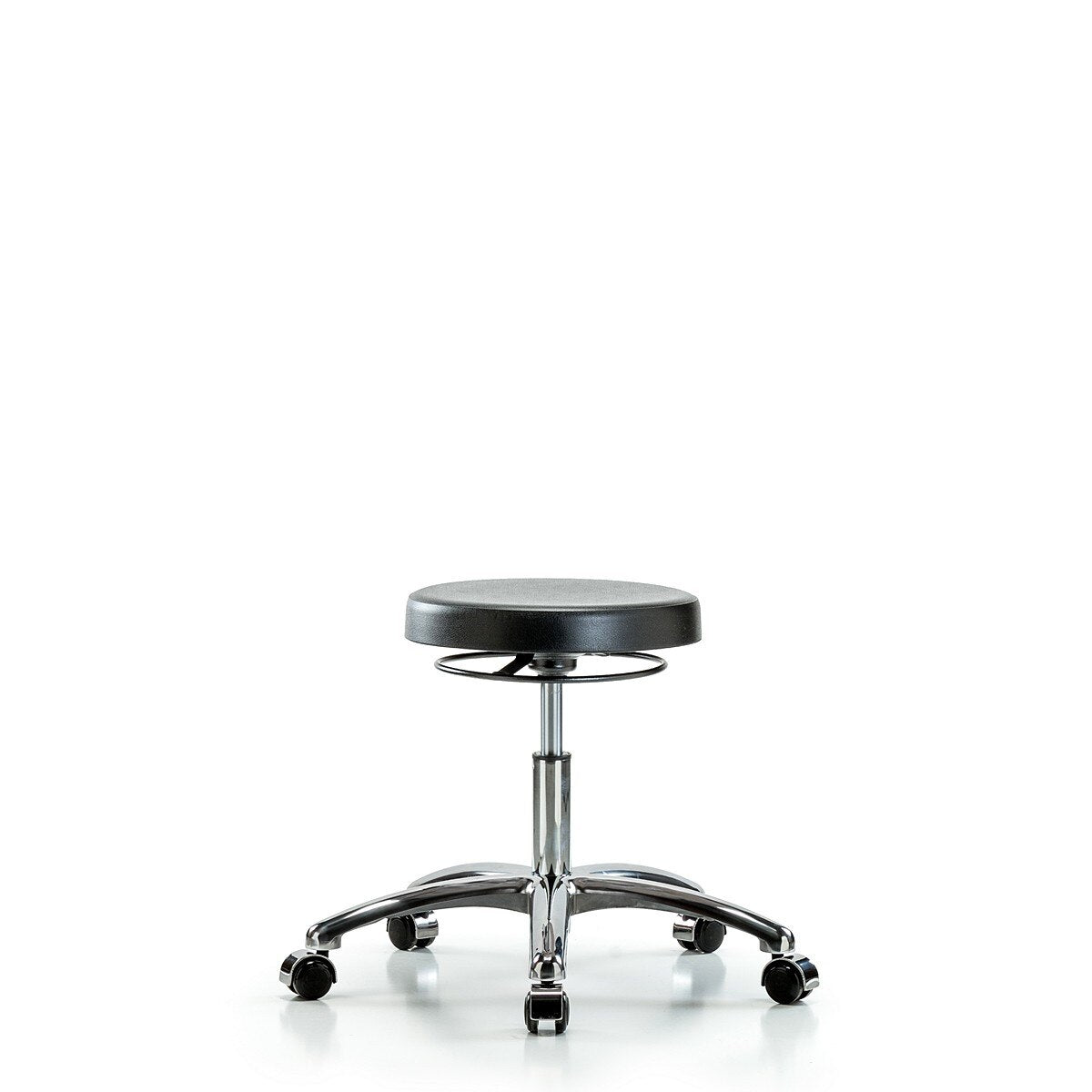 Blue Ridge Ergonomics CLR-PDHSO-CR-CC Class 10 Polyurethane Clean Room Stool - Desk Height with Casters