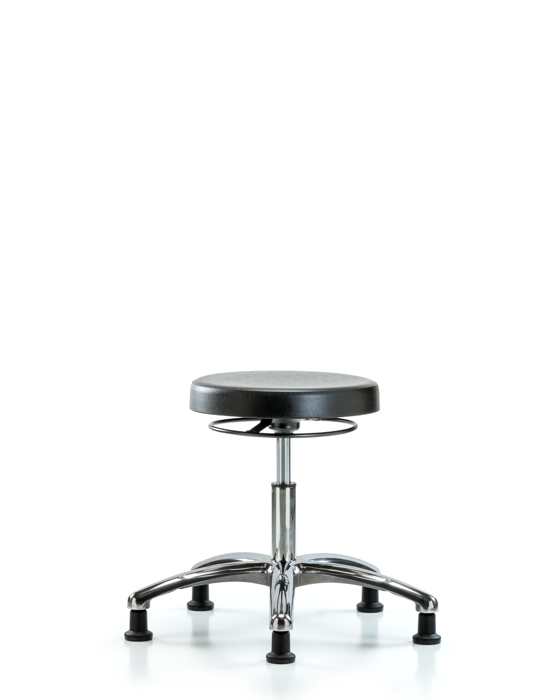 Blue Ridge Ergonomics CLR-PDHSO-CR-RG Class 10 Polyurethane Clean Room Stool - Desk Height with Stationary Glides