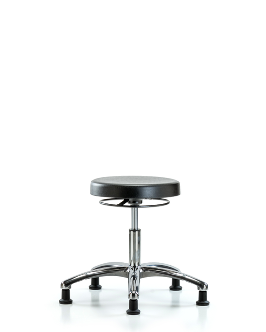 Blue Ridge Ergonomics CLR-PDHSO-CR-RG Class 10 Polyurethane Clean Room Stool - Desk Height with Stationary Glides