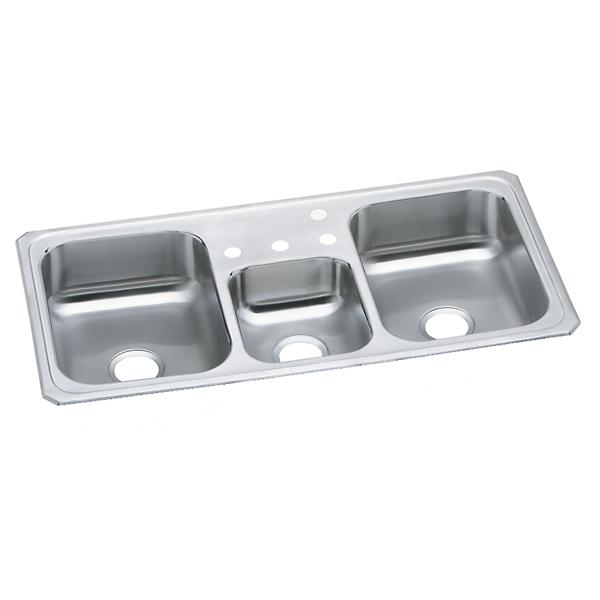 Elkay CMR4322 Celebrity® Stainless Steel 43" x 22" x 7" Triple Bowl Drop-in Sink