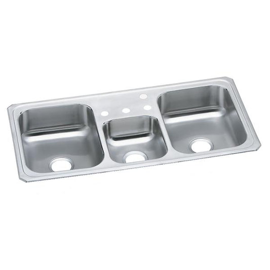 Elkay CMR4322 Celebrity® Stainless Steel 43" x 22" x 7" Triple Bowl Drop-in Sink