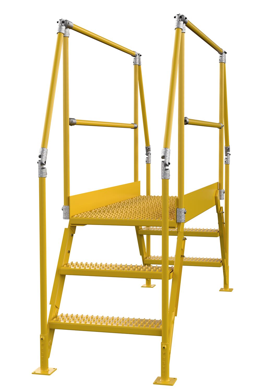 Vestil COL-6-56-23 6 Step Cross-Over Ladder 58"H x 26"W Yellow Powder Coat Steel