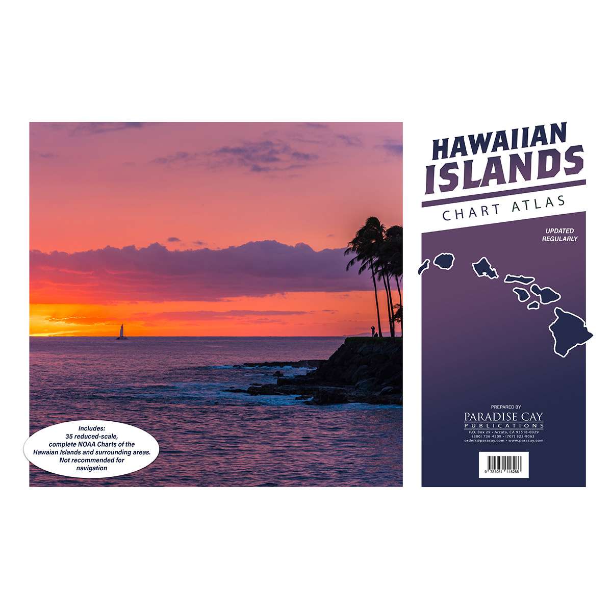Paradise Clay IHP_HICB1 Hawaiian Islands Chart Atlas (12x18 Spiral-Bound)